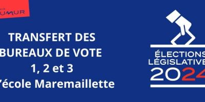 Elections législatives : transfert des bureaux de vote 1, 2 et 3 dans l'école Maremaillette